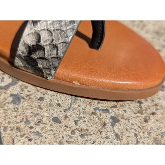 NWOT Nine West Caila Gladiator Sandals Womens 7.5 M Snake Animal Print Flats - Picture 9 of 11